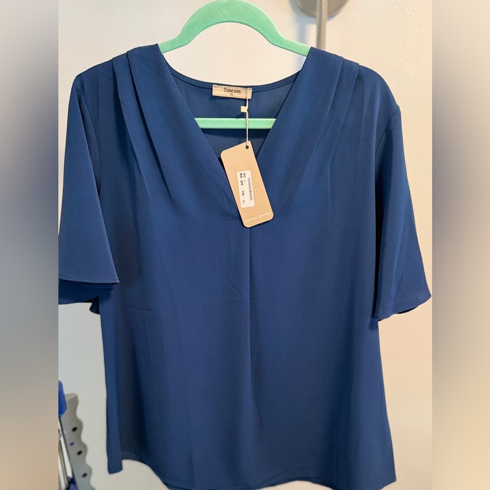 Elegant Blue Women's Blouse